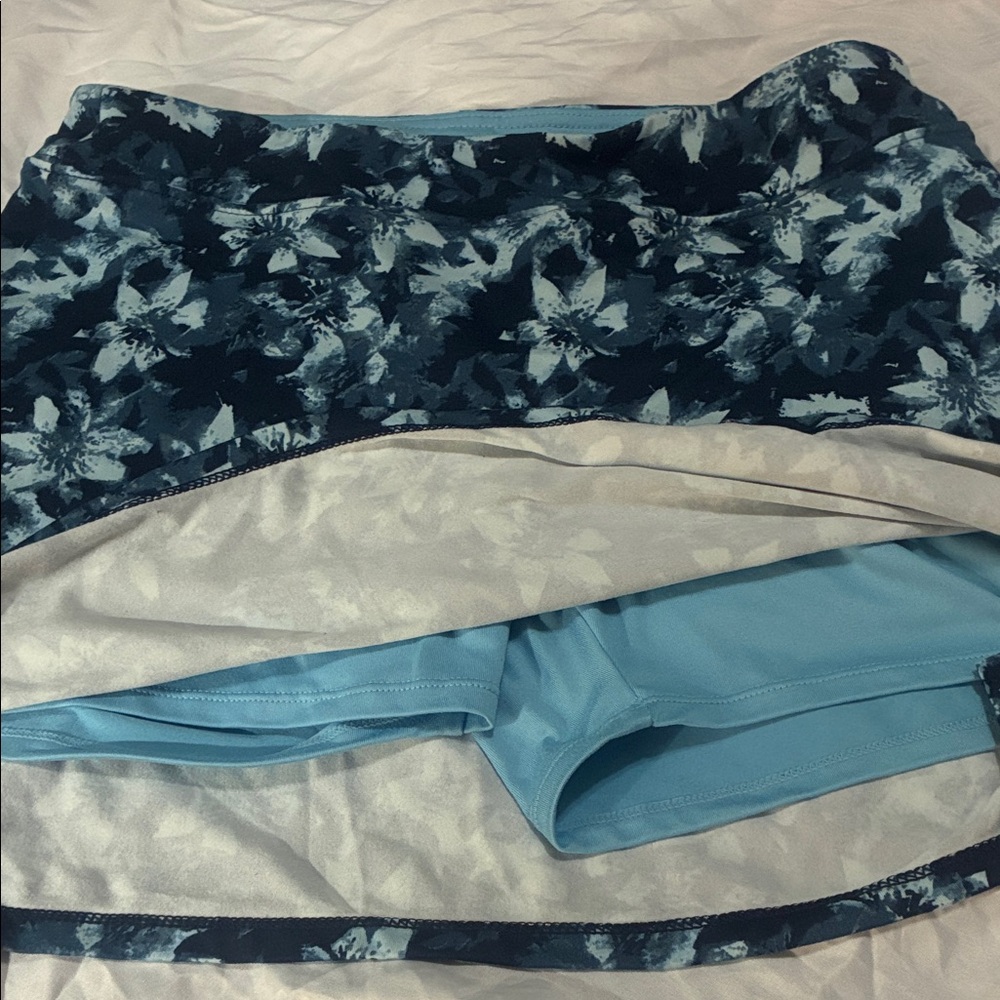 Floral Blue Skort with Built-in Shorts